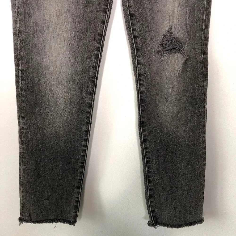 Madewell The Perfect Vintage Jean Gray Cosner Wash Knee-Rip Edition Size 24